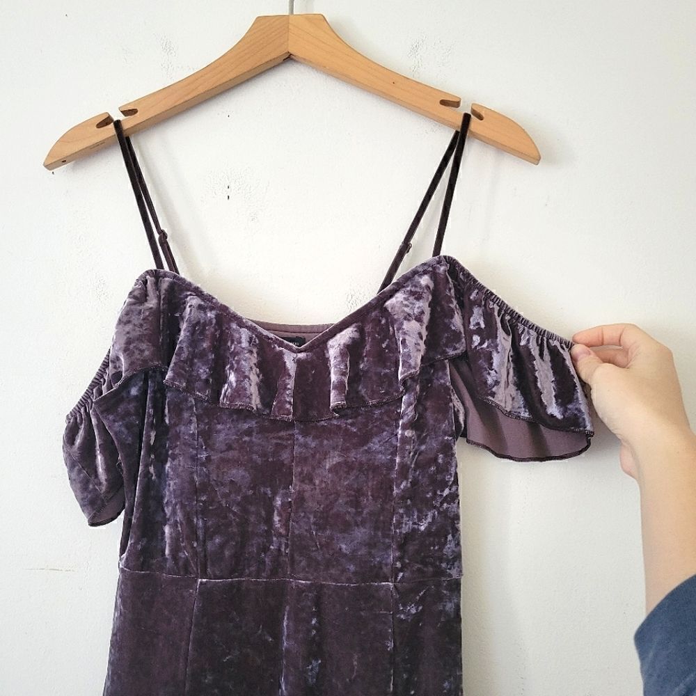 American Eagle Velour Off-Shoulder Dress S
